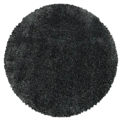 Productafbeelding van Ayyildiz Hoogpolig tapijt, grijs, 160 cm diameter, rond, shaggy, zacht, vloerkleed, geschikt voor de slaapkamer