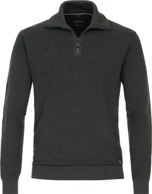 Produktbild von Casa Moda Pullover grau einfarbig Baumwolle V-Ausschnitt