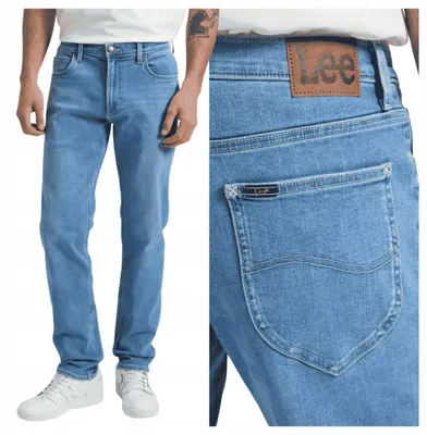 Produktbild von Lee | Herren Jeans Daren Blue Straight Fit Blau Baumwolle Stretch W31 L32 Denim Hose 5-Pocket klassisch bequem Freizeit Alltag Casual Jeanshose