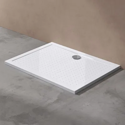 Immagine prodotto di doporro Piatto Doccia Antiscivolo con Piletta 75x100x4cm, Piatto Doccia Lucia02AR in Acrilico incl. Piletta di Scarico (AL02), Forma: Rettangolare, Bianco