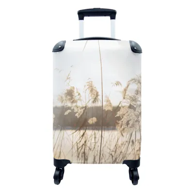 Produktbild von MuchoWow® Koffer Handgepäck Trolley Rollkoffer Kleine Reisekoffer mit 4 Rollen - Wasser - Pampasgras - Pflanzen - Cabin Size < 55x40x23 cm & 55x40x20 cm - Fotokoffer - Kabinenkoffer - Boardgepäck - Reise-Box - Reisekoffer - Reisegepäck - Koffer mit Bild - Trolley für Kinder