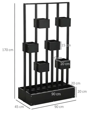 Image de Bacs surélevés - Jardinières - Bacs à herbes aromatiques - Jardinières fleuries - Bacs de culture - Avec structure en bois - 90x45x170 cm