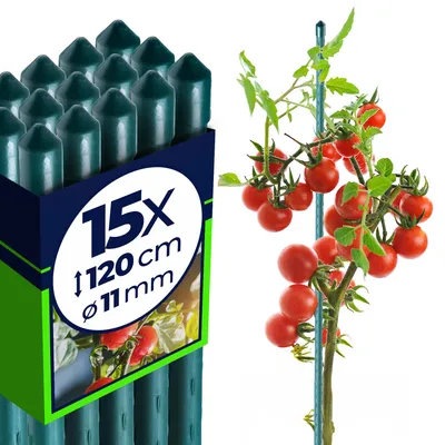 Obrázok produktu pre KADAX oceľová podpera na kvety "Kluk", tyč na šplhanie rastlín, pomôcka na šplhanie s háčikmi, zelená, 120 cm, 15 kusov