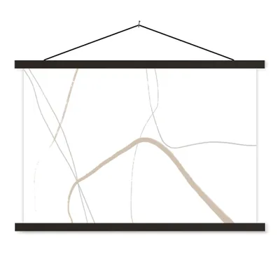Produktbild von MuchoWow® Textilposter Abstrakt - Minimalismus - Linienkunst 120x80 cm mit schwarzem Rahmen - Wanddeko