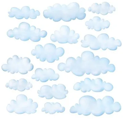 Produktbild von Klebezettel Wolken - 18 Stücke - Abziehbare - Kinderzimmer Dekoration - Kleiner