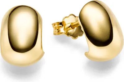 Paar-Ohrstecker-aus-585-Gelbgold-glänzend-schlicht-11x8mm