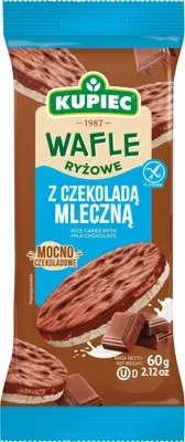 Obrázok produktu pre Wafle ryżowe w polewie z mlecznej czekolady 60g