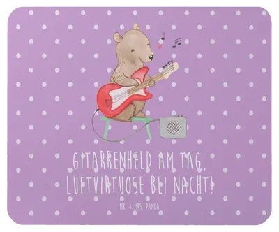 Produktbild von Mr. & Mrs. Panda Mouse Pad Gitarrenheld - Lavendeltraum - Geschenk, Instrument, Musiker, Leidenschaft, Musik, pc mousepad, Akustik, Freiheit, laptop, Mauspad, Liebe