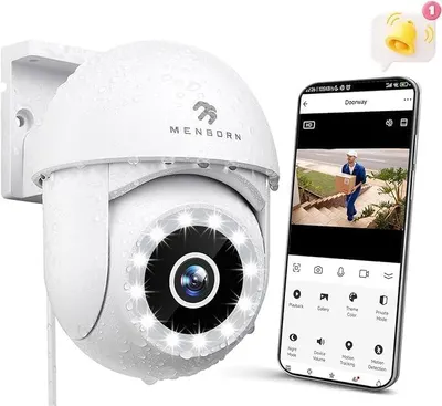 Image de Caméra de surveillance extérieure avec une résolution de 2,5K et une rotation à 360°