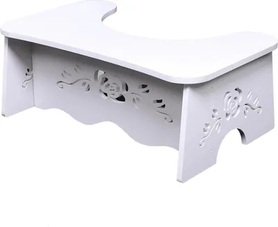 Produktbild von Ergonomischer Toilettenhocker - Fußschemel fürs WC - Für Erwachsene und Kinder - Verbessert Sitzhaltung - Lindert Verstopfung - 47x27,5x17,5 cm - Weiß