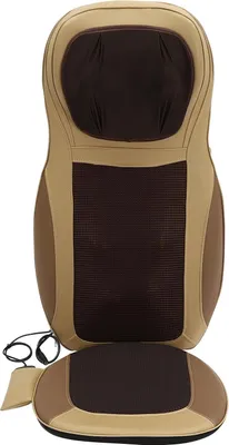 Produktbild von Shiatsu Massagesitzauflage - Sitzkissen für Rücken und Nacken - 70 W - 3 Massagearten - Wärmefunktion - Höhenverstellbar - Hellbeige