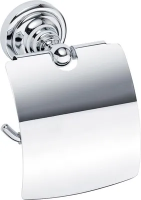 Image de Dérouleur toilettes WC avec couvercle RETRO en laiton chromé 14x15x10 cm