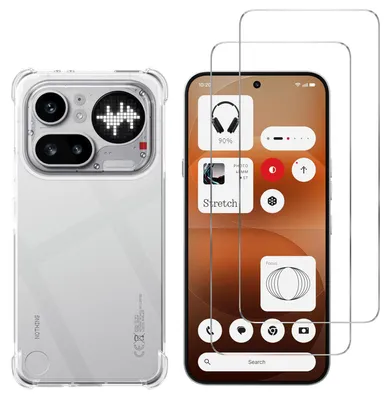 Produktbild von Stoßfeste Hülle für Nothing Phone 4A Pro und 2 Displayschutzfolien aus gehärtetem Glas Phonillico®