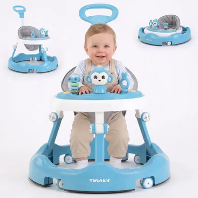 Image de Trotteur Twinky® bleu | Trotteur avec ensemble de jeux et accessoires pour un apprentissage sûr et ludique | avec tapis de sol et poignée, Image générée par une IA