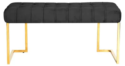Image de Banc Rare 200 en velours noir capitonné