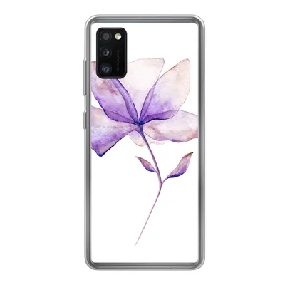 Produktbild von MuchoWow® Handyhülle Schutzhülle Hülle für Samsung Galaxy A41 Blumen - Aquarell - Lila Silikon Softcase Handy Hülle - Mobiltelefon