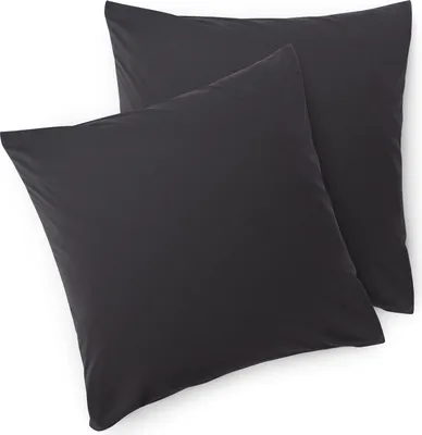 Image de Blumtal taie d'oreiller 80x80 cm (lot de 2 taies d'oreiller) - Anthracite - 100% coton jersey avec fermeture éclair