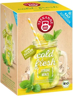 Produktbild von TEEKANNE cold & fresh Zitrone-Minze -Tee 15 x 2,75 g