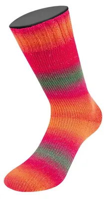 Produktbild von Lana Grossa - Meilenweit 100g Color Mix Sparks 7613 graubraun dunkelrot rot koralle fuchsia