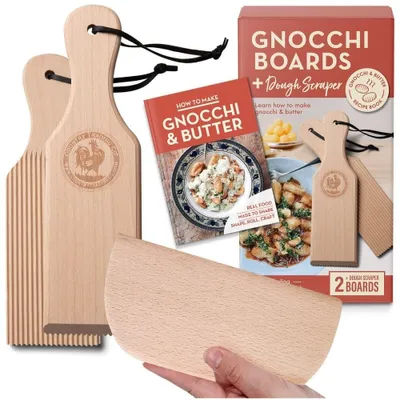 Obrázek produktu pro Sada na přípravu gnocchi – dřevěné nástroje s receptářem