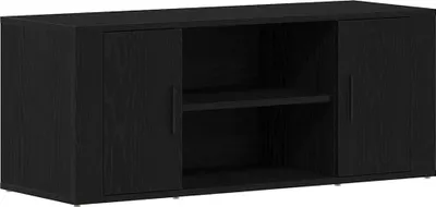 Zdjęcie produktu dla vidaXL Szafka pod telewizor o wyglądzie czarnego dębu 100 x 35 x 40 cm materiał drewnopochodny
