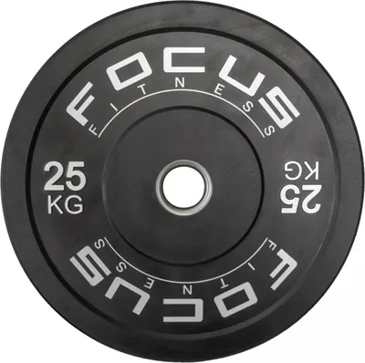 Produktbild von Olympische Hantelscheibe 50 mm - Focus Fitness Bumper Platte - 25 kg - Schwarz
