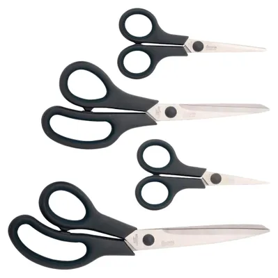 Produktbild von Edelstahl-Scheren-Set 4-teilig für Rechts- und Linkshänder, Anthrazit