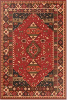 Produktbild von Antiker Stil, Vintage-Pflanzenmotive – Vinyl Fußmatte – 60x90 cm – Rutschfest, Pflegeleicht & Langlebig