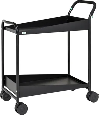 Produktbild von Kongamek Tischwagen "Kongadesign" 690x435mm Ladefläche in schwarz mit Rand und Bremse