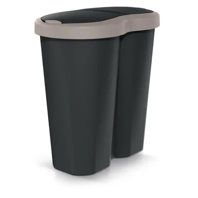 Obrázek produktu pro Odpadkový koš Compacta R Duo hnědo-černý objem 40 l jedna přihrádka dvě víka NDRF40-WG5C_S411