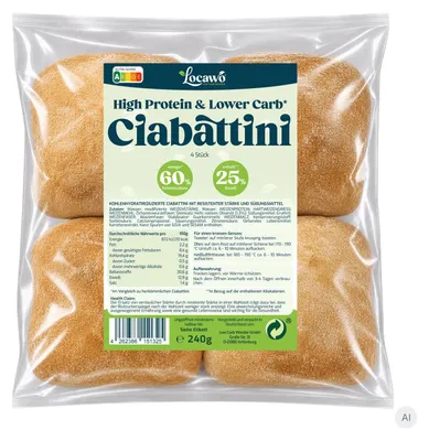Produktbild von Locawo High Protein Low Carb Ciabattini 240g