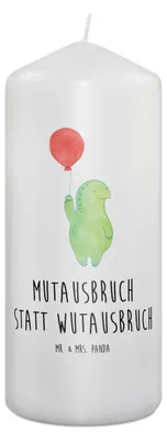 Produktbild von Mr. & Mrs. Panda Kerze Schildkröte Luftballon 19 x 8 cm - Weiß - Geschenk, Motivationsspruch, Schildkröten, Blockkerze, Stumpenkerze, Erinnerungslicht, Erinnerungskerze