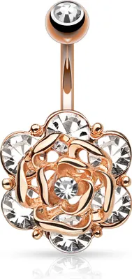 Produktbild von Bauchnabelpiercing Piercing Blume Blüte 14 kt vergoldet Nabelpiercing Bananabell rosegold