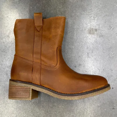 Produktbild von Vaton mittelstiefe Cowboy-Stiefel für Damen, Cognac-Farbe, aus gewachstem Leder