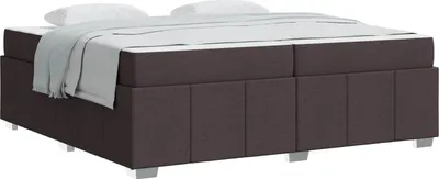 Obrázok produktu pre Rám postele s matracmi Tmavohnedá 200 x 200 cm látka