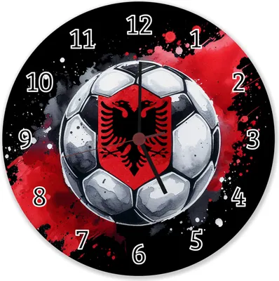 Produktbild von Fußball Albanien Wanduhr aus Alu