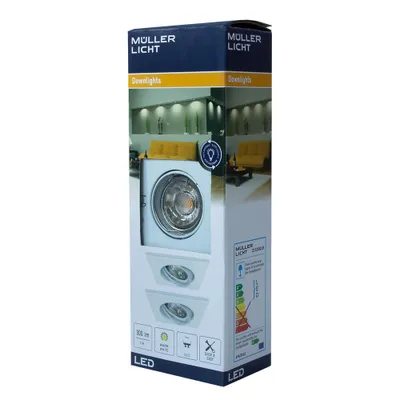 Image de 3 X Müller-Licht LED Lampes Encastrées Blanc Carré IP23 3 X 5W GU10 300lm Chaud