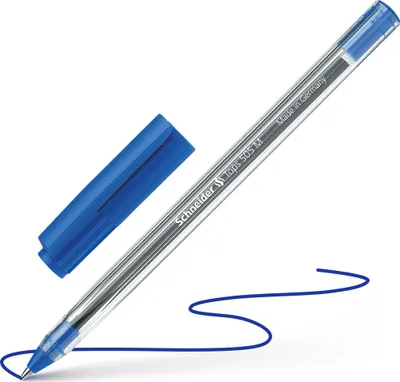 Zdjęcie produktu dla SCHNEIDER SN150603 Pióro kulkowe Tops 505, model z zatyczką, M, niebieski, kolor korpusu: transparentny