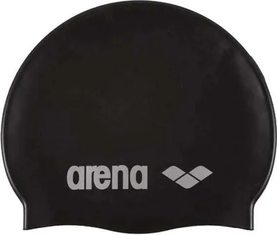 Image de ARENA Unisex - Adultes Classic Silicone Bonnet de bain, Black-Silver (55), taille unique EU