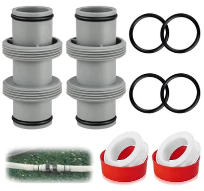 Obrázek produktu pro Spojky pro bazénové hadice, 38 mm, 2 kusy, šedé, vhodné pro značky Intex, Bestway, Coleman