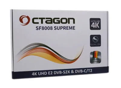 Immagine prodotto di Octagon SF8008 4K COMBO SUPREME UHD E2 DVB-S2X & DVB-C/T2 Ricevitore PVR Linux con WiFi dual band 2.4/5G + interfaccia M.2