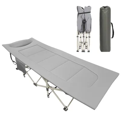 Produktbild von Campingbett Feldbett klappbar, Gästebett bis 200 kg, 190 × 71 × 35 cm, aus Oxford-Stoff und robustem Stahlrohr, für Indoor, Outdoor & Garten