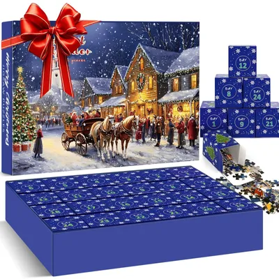 Zdjęcie produktu dla Kalendarz adwentowy 2026 Puzzle 1008 elementów Świąteczne Puzzle Jigsaw Kolorowe