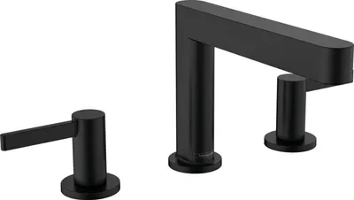 Produktbild von 3-Loch-Waschtischarmatur FINORIS 110 m PO Ablaufgarnitur 1 1/4Zoll mattschwar mattschwarz