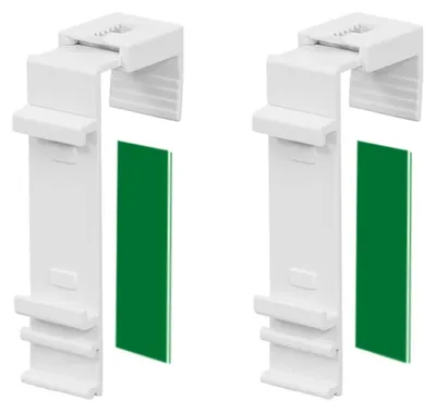 Image de Support de store à pince - Fixation sans perçage pour double store - Lot de 2 - Sans perçage - Pour rails de 3,6 cm