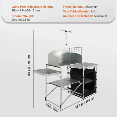 Immagine prodotto di Cucina da campeggio pieghevole - Cucina per campeggio - Cucina da campeggio, resistente all'usura - Barbecue