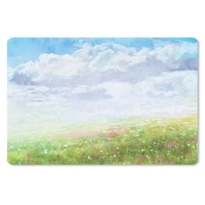 Produktbild von MuchoWow® Mauspad Mousepad Aquarell - Blumen - Landschaft 40x30 cm - Mousepads - Maus Mat - Pad - Mausunterlage - Anti Rutsch