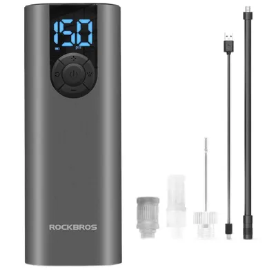Produktbild von Rockbros Elektrische Fahrradpumpe 42720001001 Mit Led-Anzeige - Schwarz