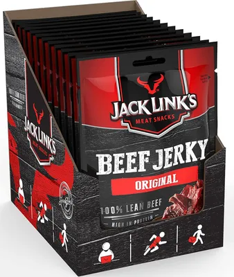 Produktbild von JACK LINK´S Beef Jerky Original 12x25g Trockenfleisch vom Rind Fitness Snack