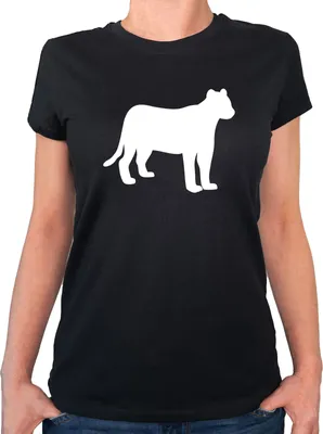 Produktbild von Huuraa Damen T-Shirt Panther Silhouette XL Black Bio Baumwolle Fairtrade Damenshirt Geschenkidee